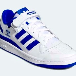 Adidas Forum Low Men's Sneakers Casual Shoes Cushioned White Blue size 10